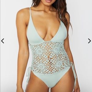 Frankies Bikinis Lilah One Piece in the color Sage